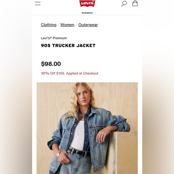 NEW Levi oversized denim jacket - Picture 2 of 11